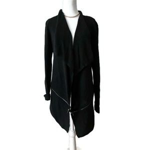 Kenneth Cole Long Black Open Front Cardigan Size Small